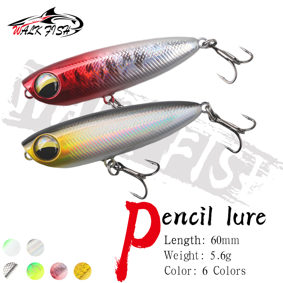 Fishing Lure Popper - ウォークフィッシュ 1個 6cm 5.6g トップウォーターポッパー ペンシルフィッシングルアー